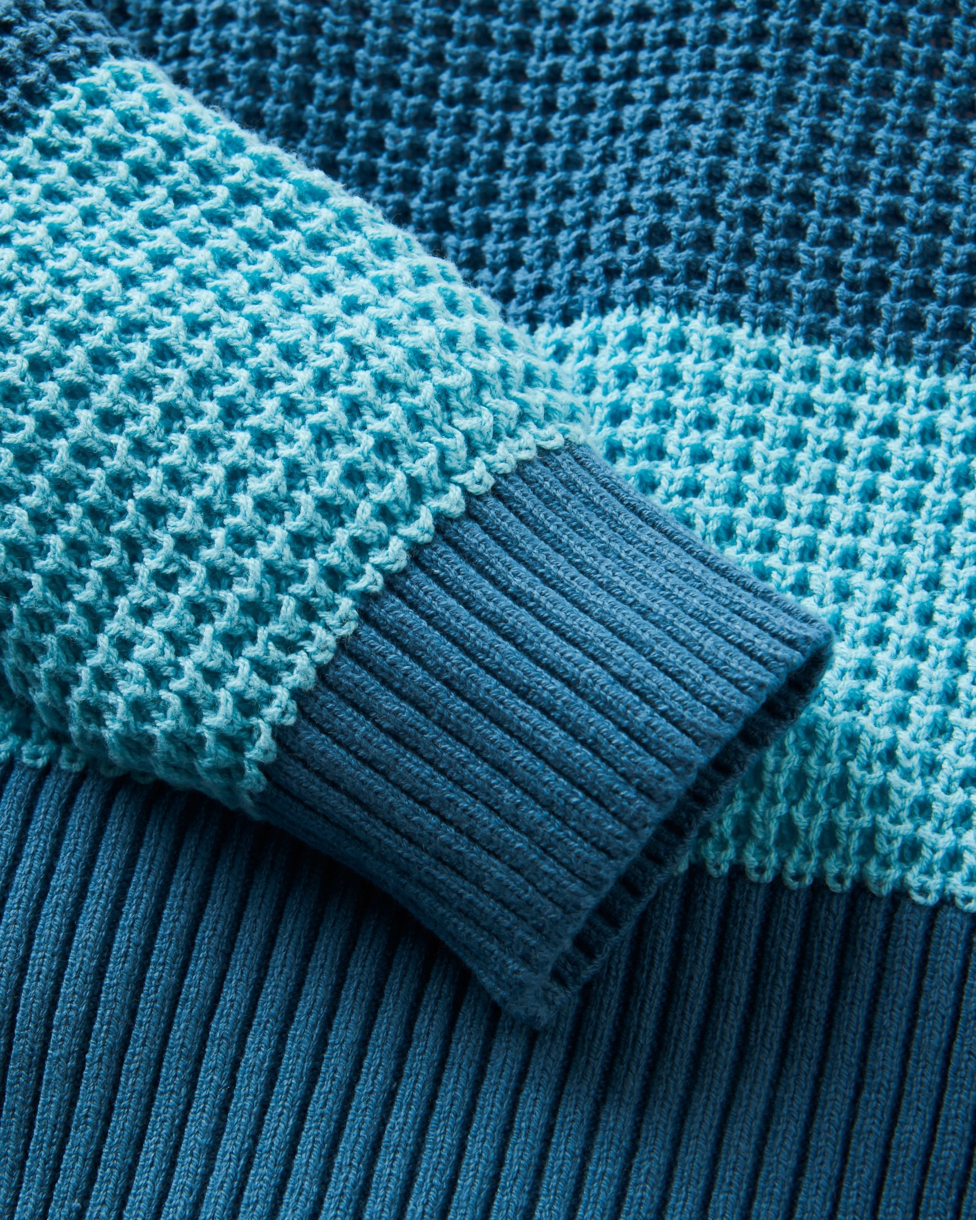 Reflection Stripey Jumper - Stormy Blue/Retro Blue  - Flatlay