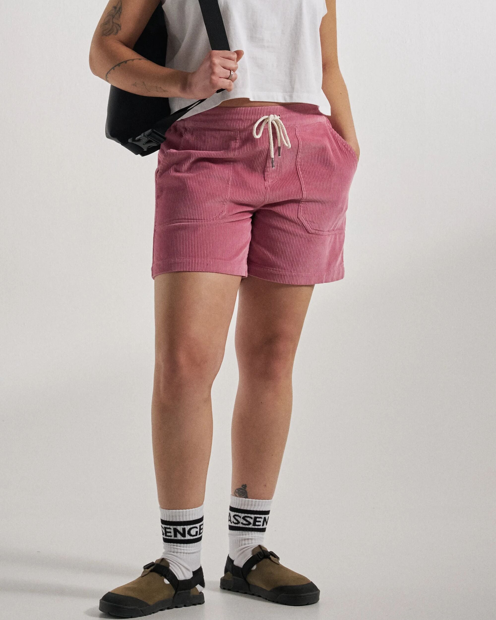 Avian Organic Cord Short - Pink Haze - Studio Model