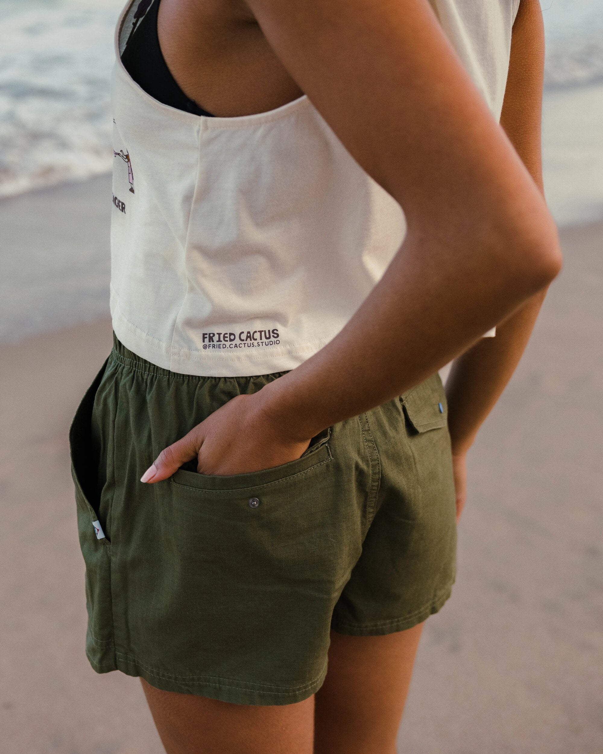 Wonderland Organic Cotton Skort - Khaki - Lifestyle