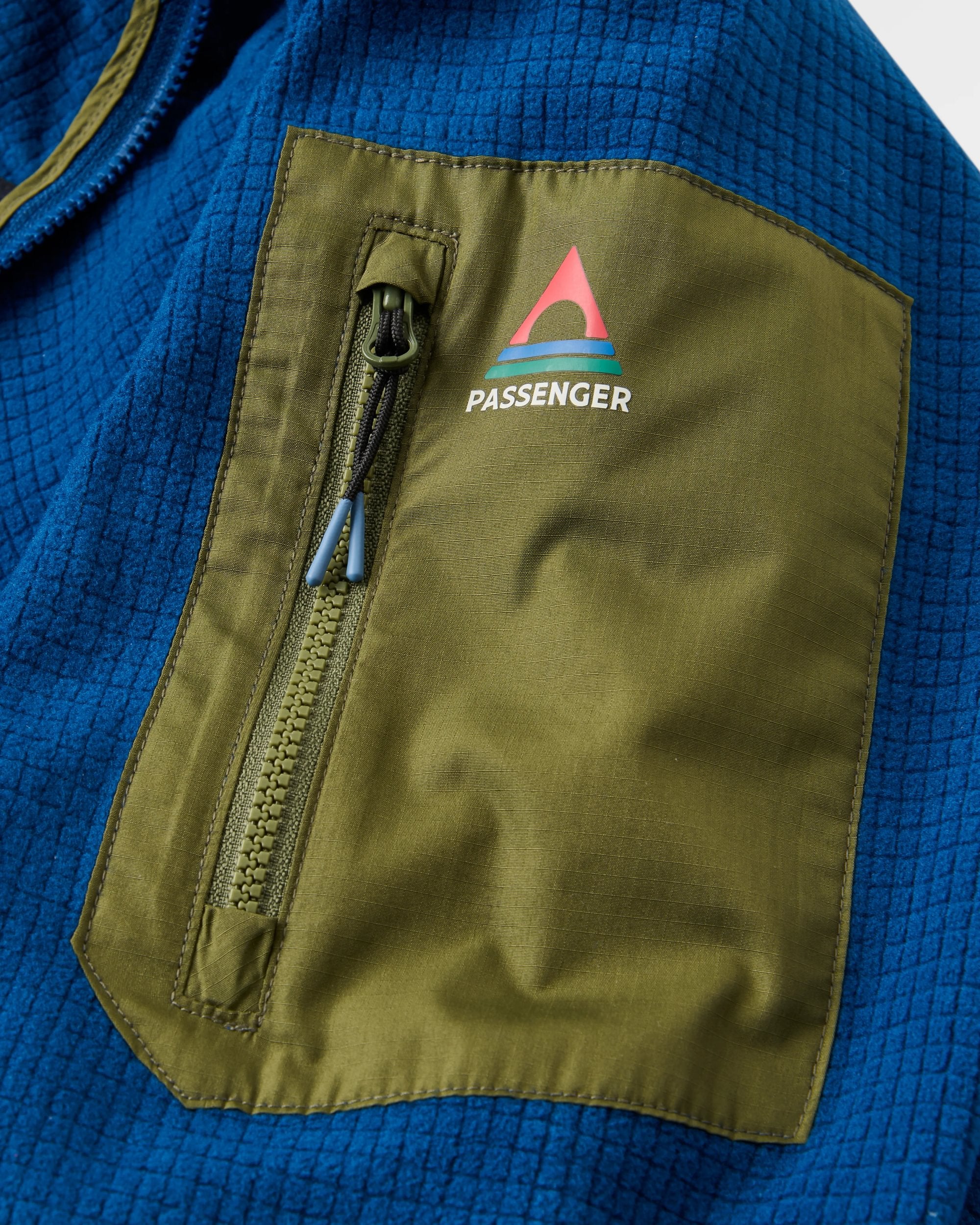 Forestscape Recycled Fleece Hoodie - Blue Navy - Flatlay