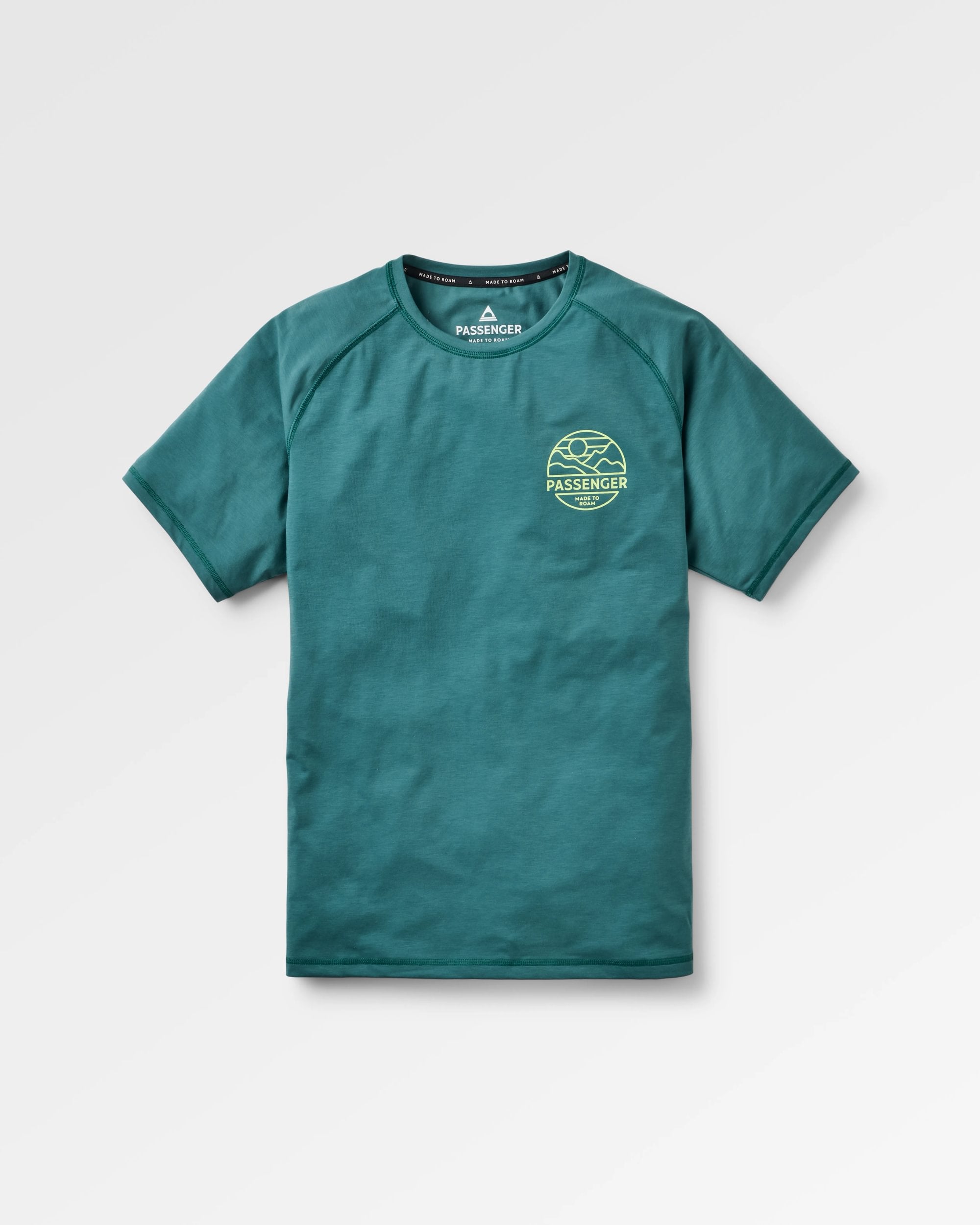 Sedona Recycled Active T-Shirt - Deep Ocean - Flatlay