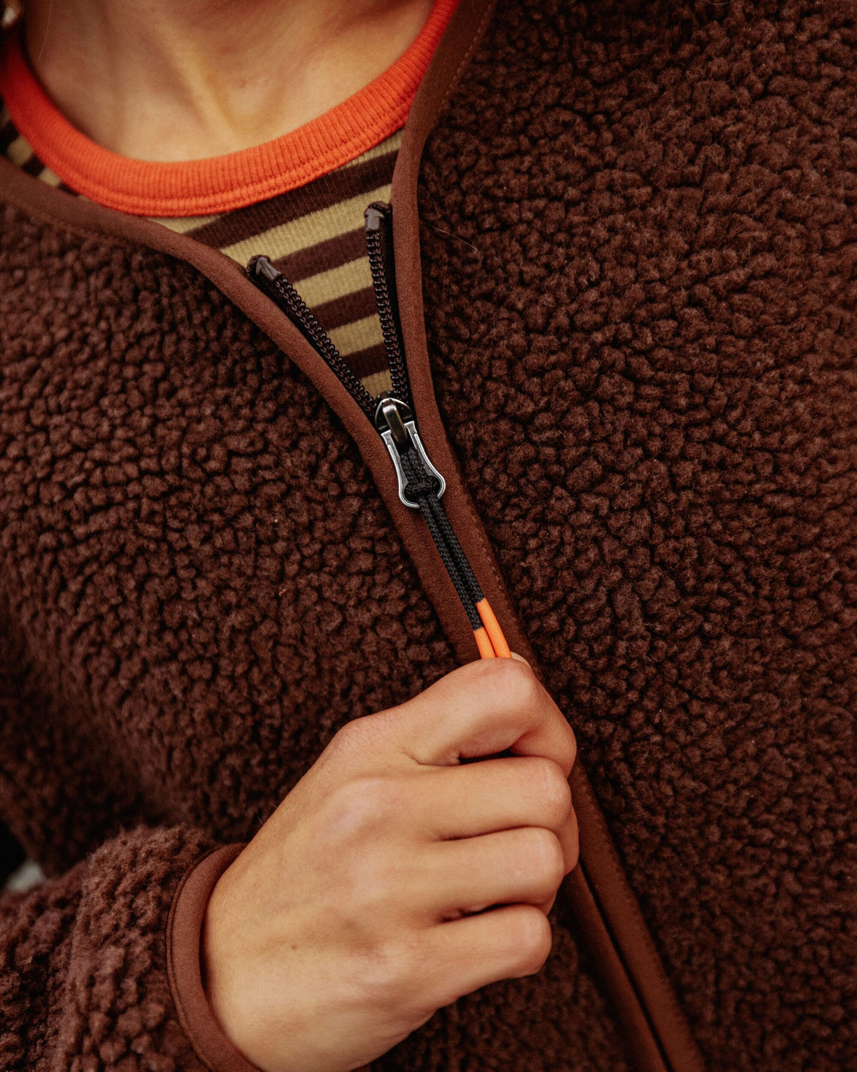 Tawny Deep-Pile Sherpa Fleece - Chestnut - Lifestyle