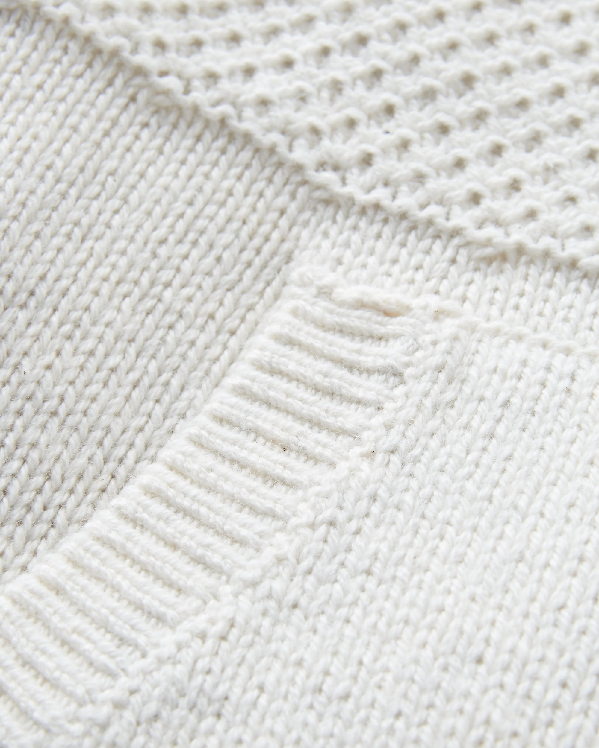Cove Organic Cotton Knitted Hoodie - Off White - Flatlay