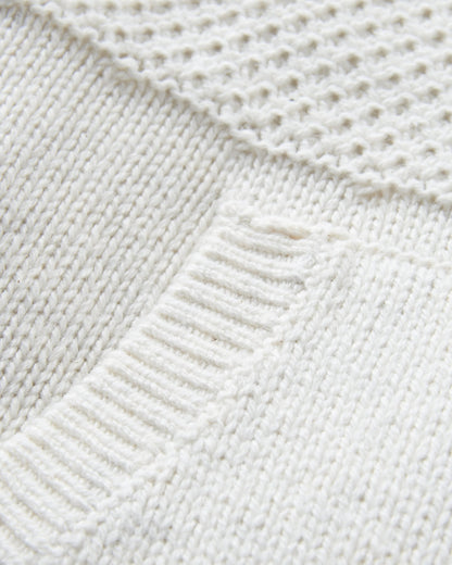 Cove Organic Cotton Knitted Hoodie - Off White - Flatlay