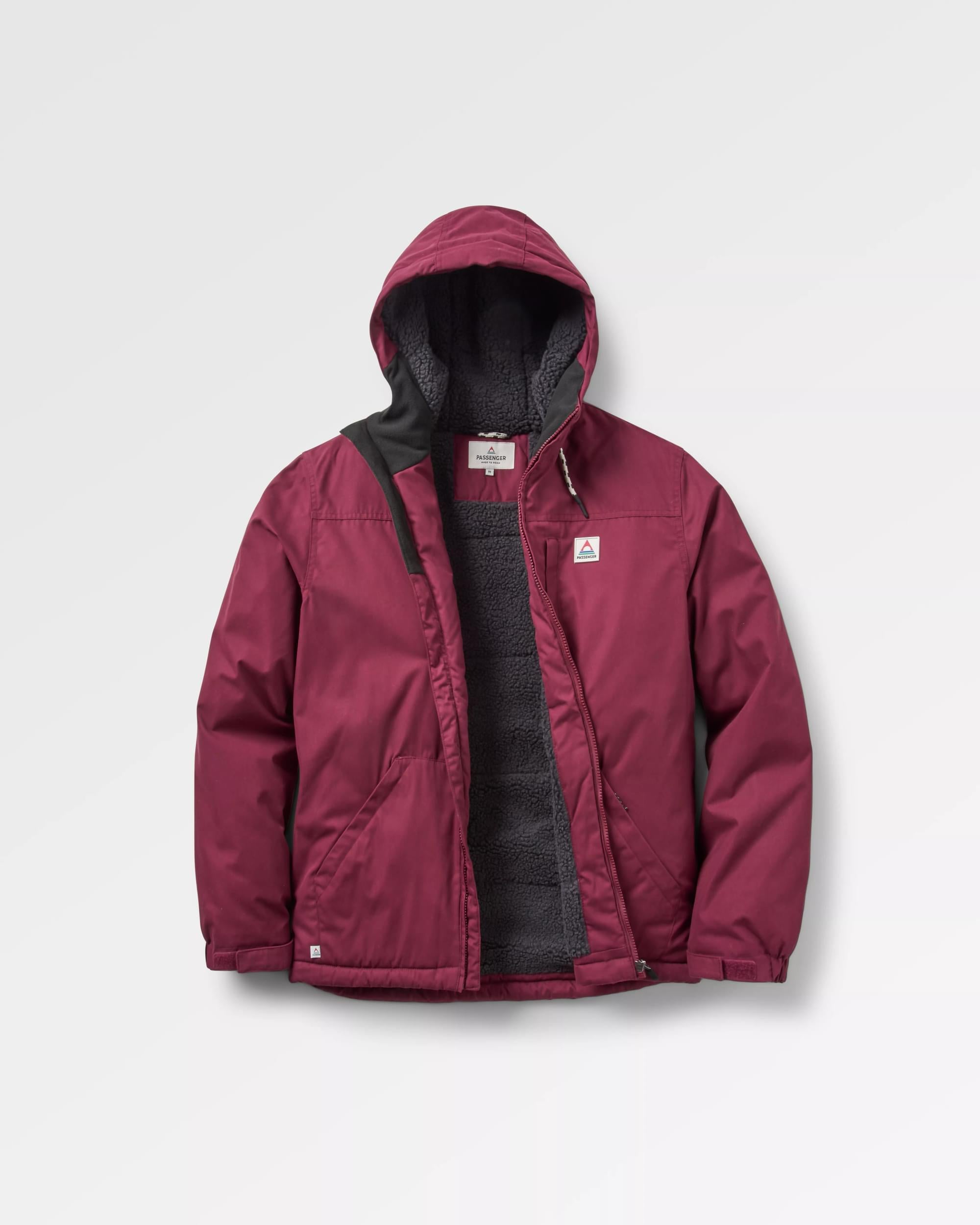 Discover Recycled Sherpa Lined Jacket - Wine - Flatlay