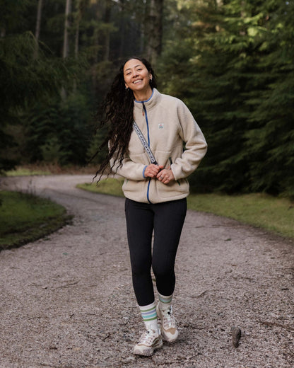 Fairbanks Full Zip Recycled Sherpa Fleece - Oatmeal - Lifestyle