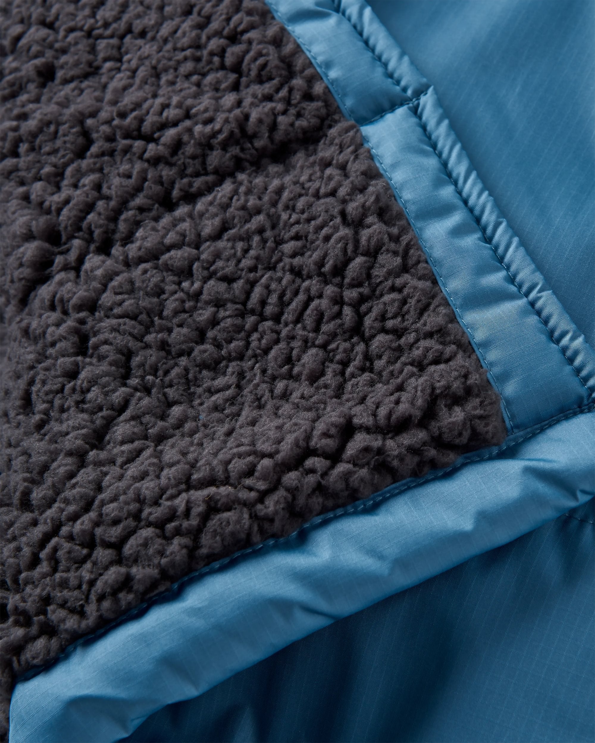 Escapism Recycled Sherpa Lined Changing Robe - Moonlight Blue - Flatlay