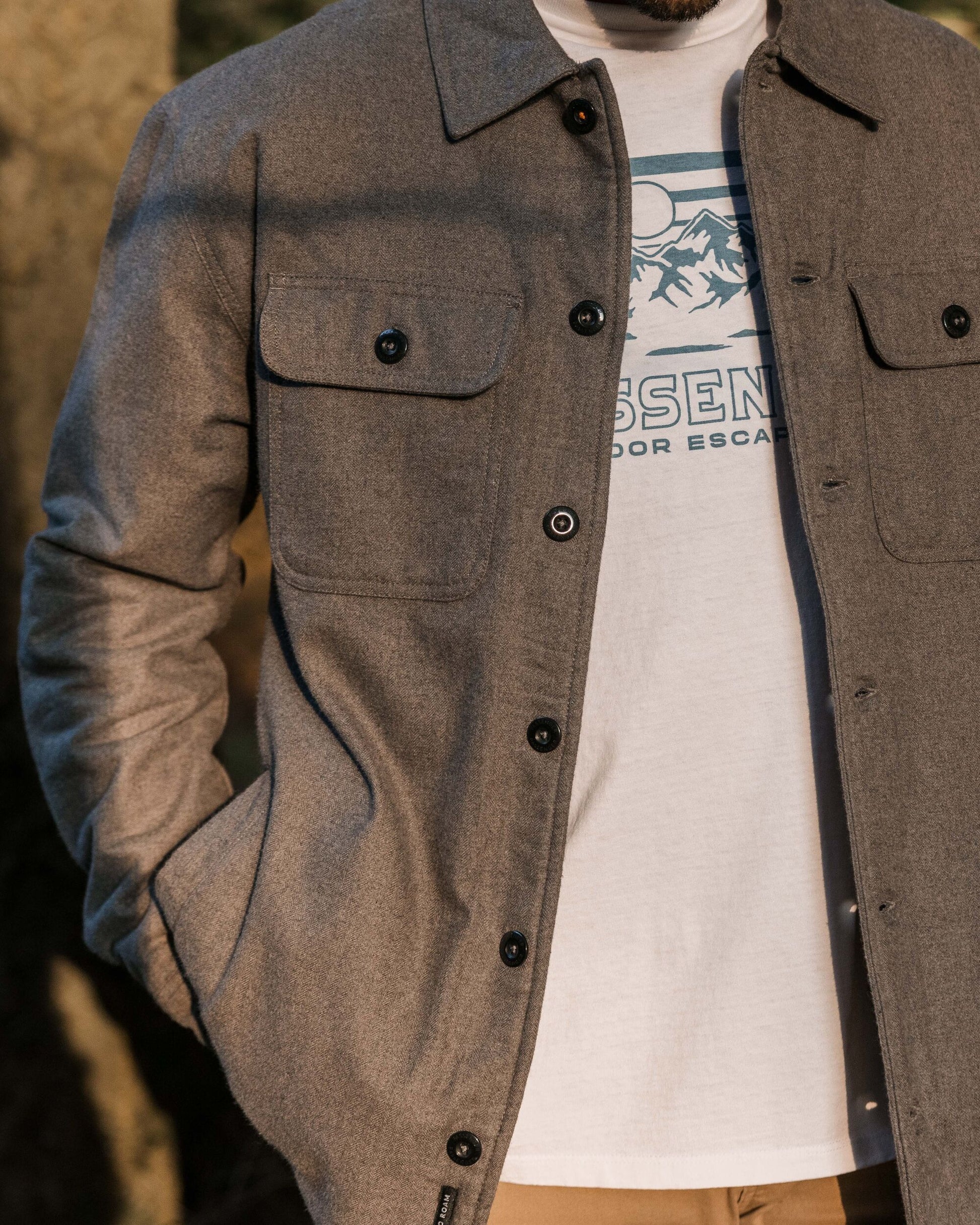 Freestyle Sherpa-Lined Overshirt - Grey Marl - Lifestyle