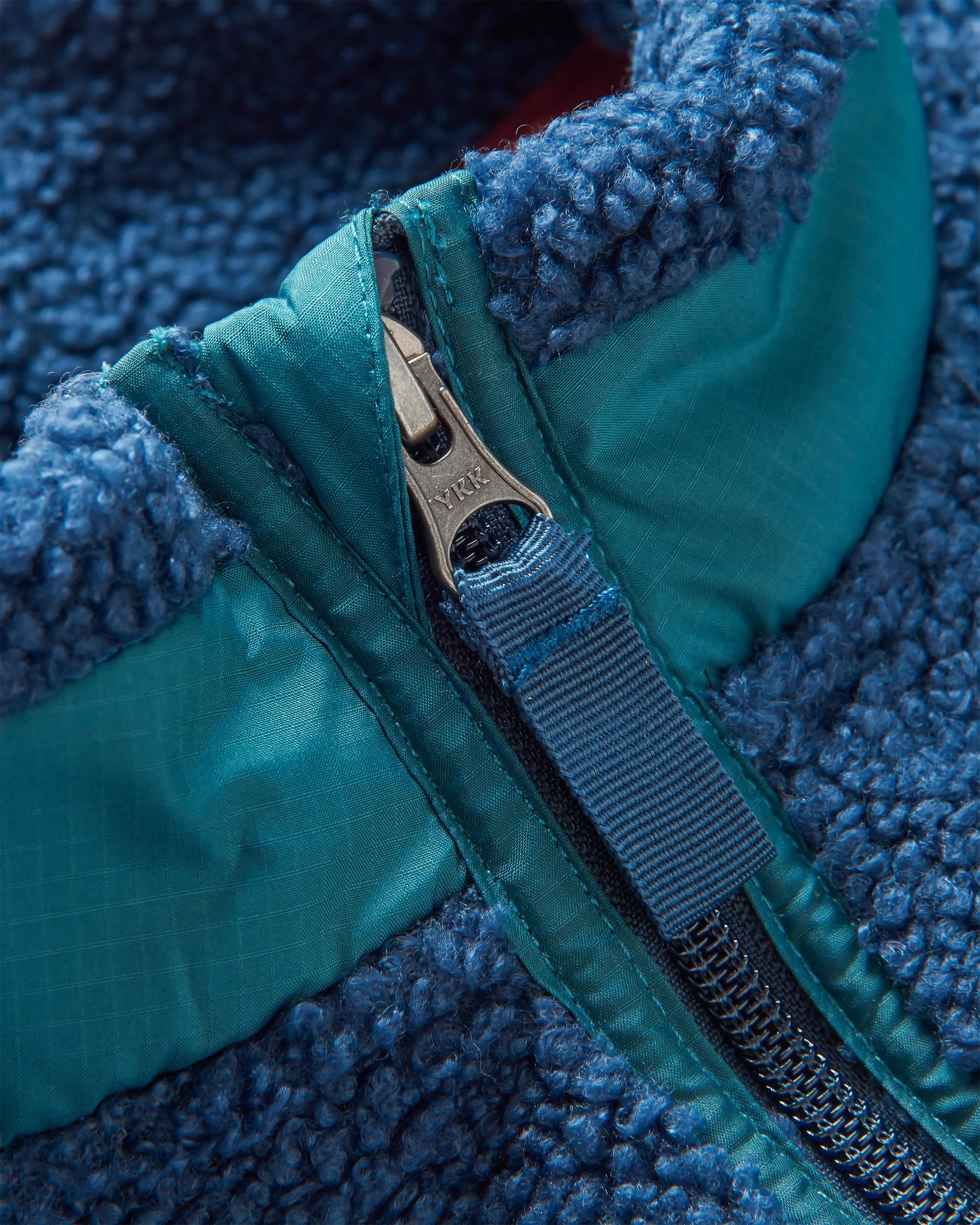 Born Explorer Recycled Polar-Lined Sherpa Fleece - Dark Denim - Flatlay