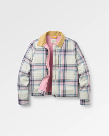 Bramble Overshirt - White Sand/Pink Haze Check - Flatlay