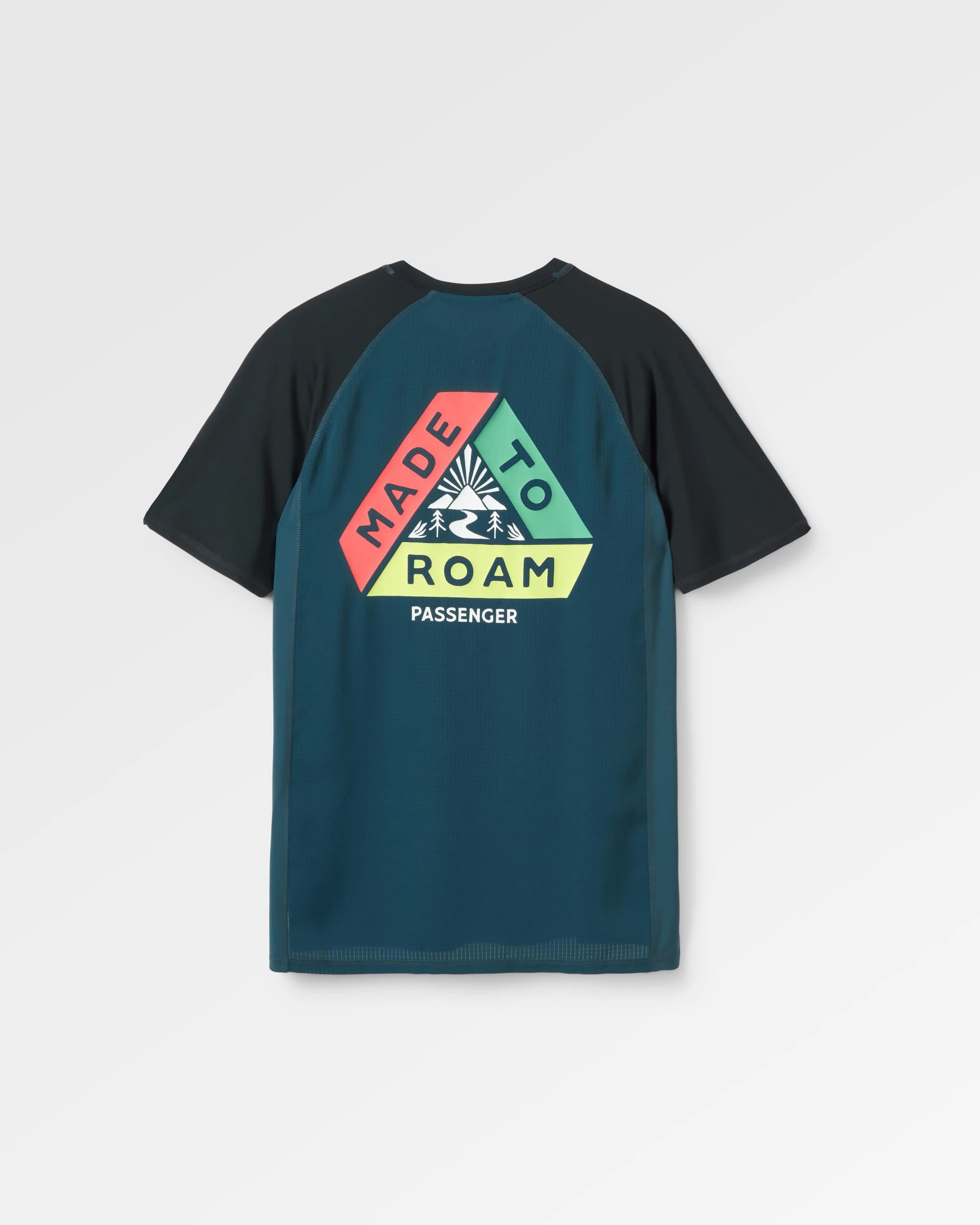 Dawn To Dusk Recycled Active T-shirt - Dark Denim - Flatlay