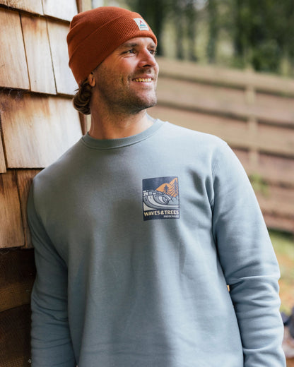 Waves & Trees Organic Cotton Sweatshirt - Stormy Sea - Lifestyle