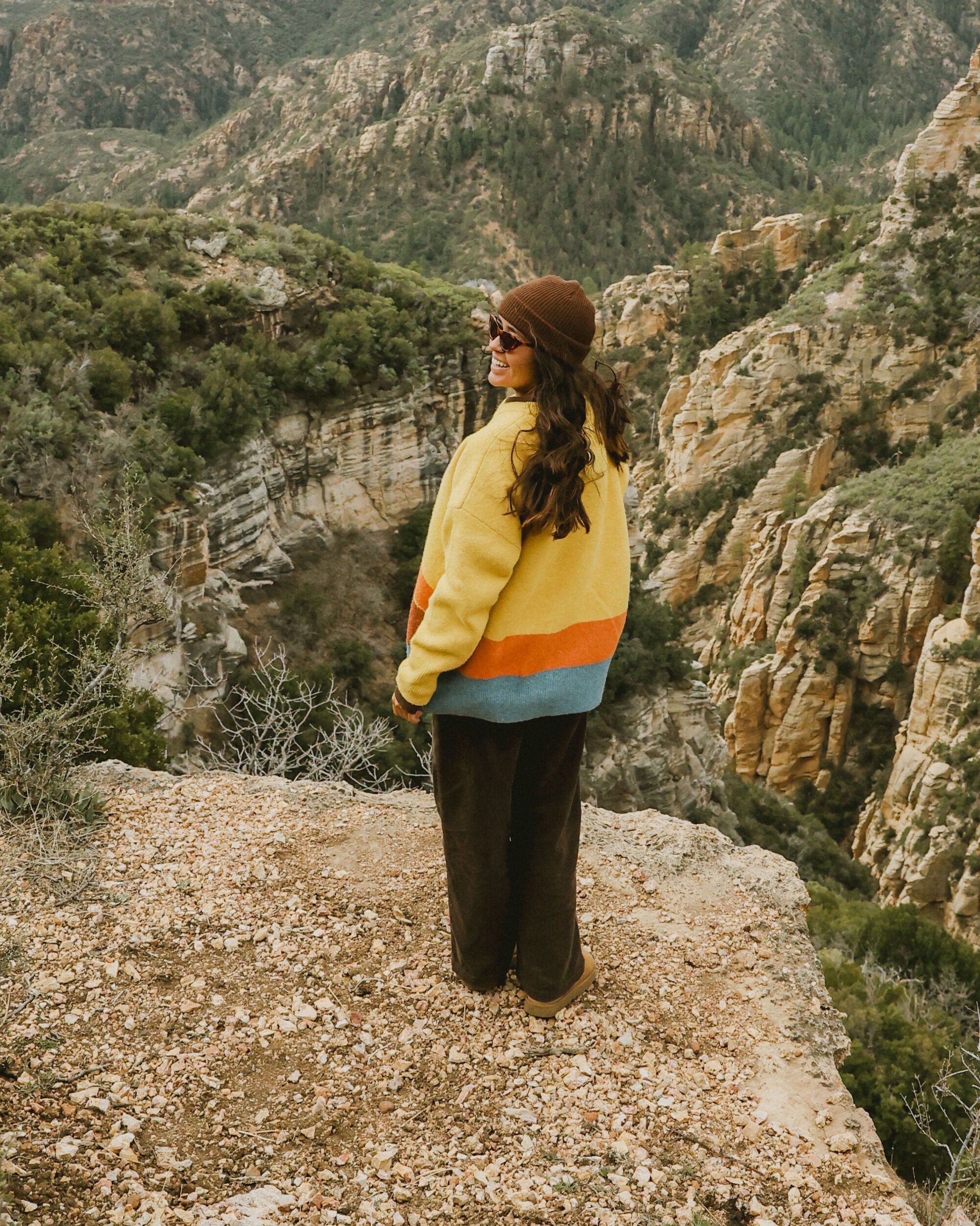 Vista Recycled Knitted Jumper - Amber Gold - Lifestyle