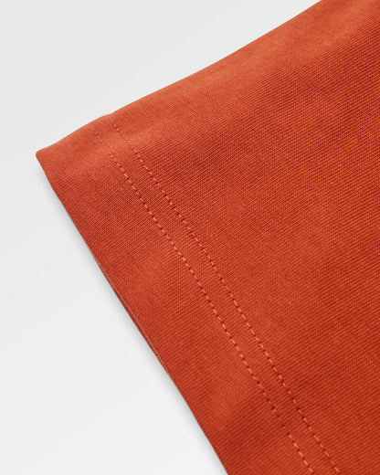 Heritage Relaxed Fit T-Shirt - Dark Rust - Flatlay