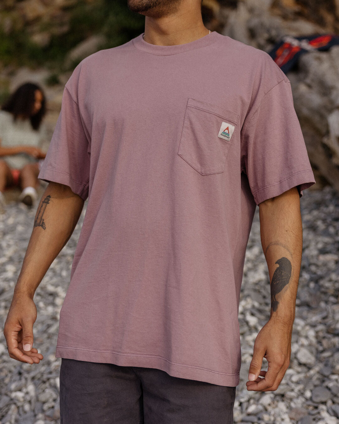 Heritage Organic Relaxed Fit T-Shirt - Grape - Lifestyle