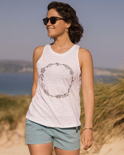 Daisy Chain Recycled Cotton Vest - White