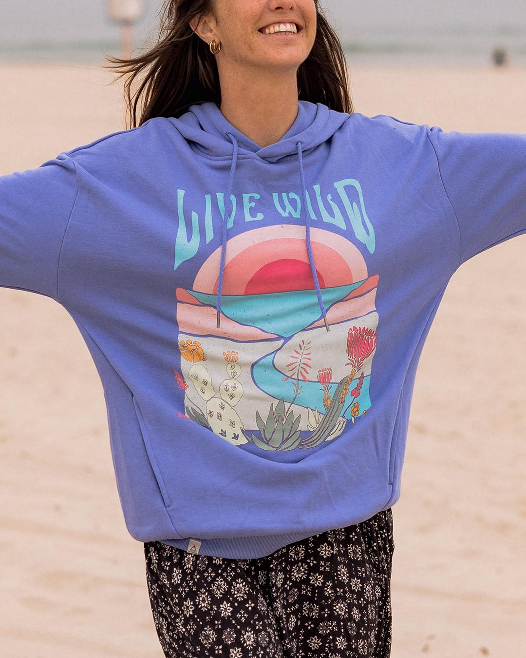 Live Wild Oversized Hoodie - Baja - Lifestyle