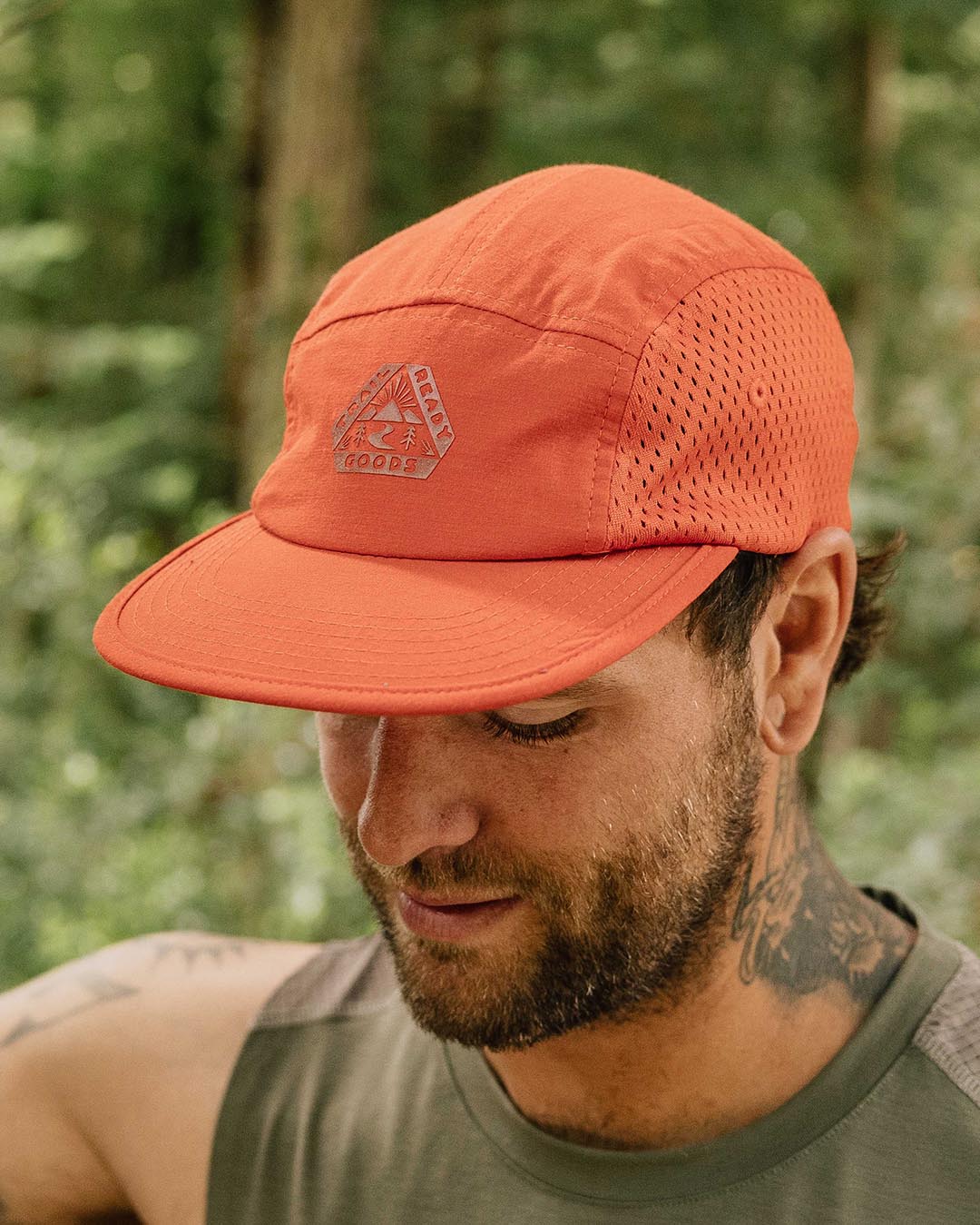 Beyond Organic 5 Panel Cap - Warm Orange - Lifestyle