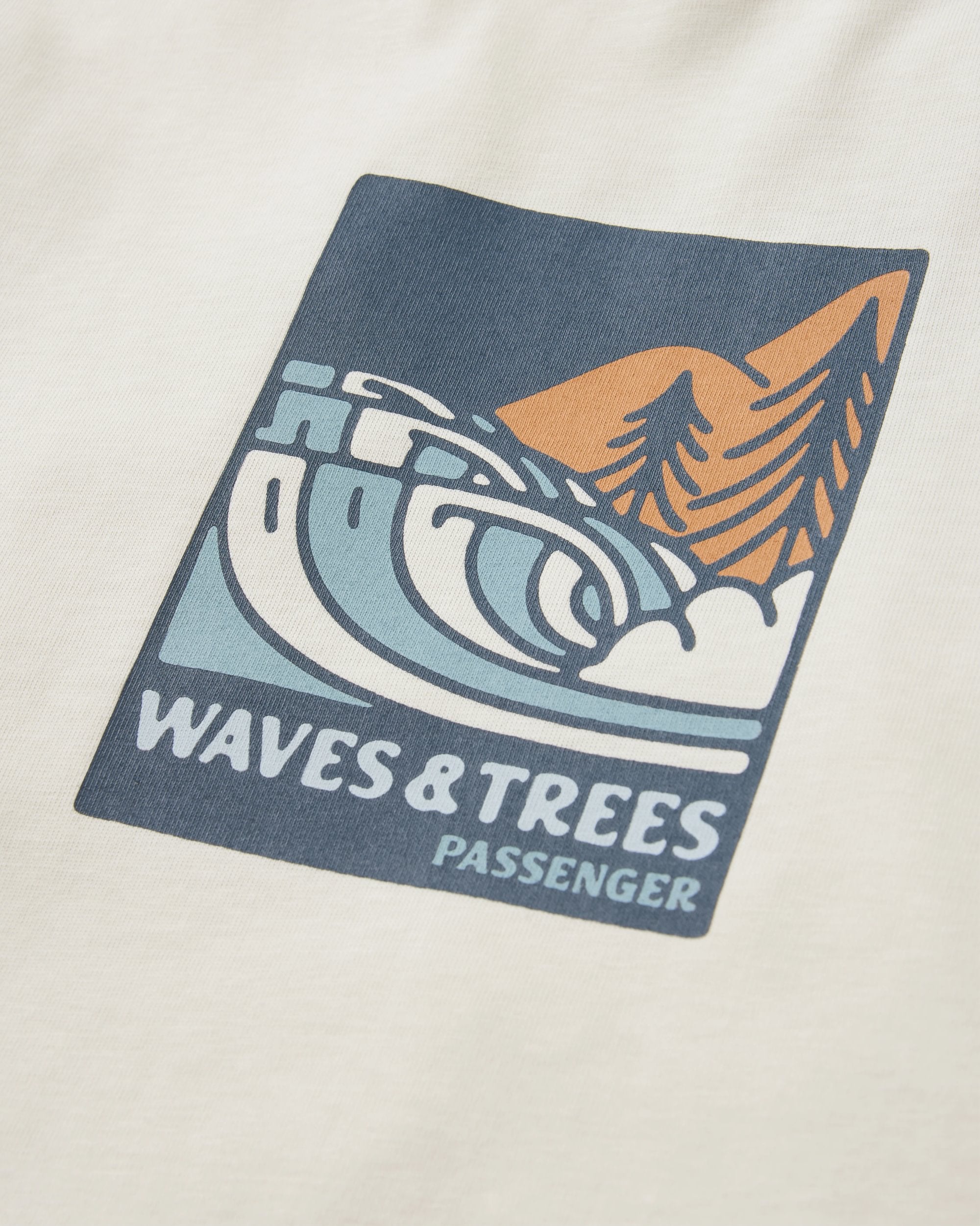 Waves & Trees Organic Cotton T-Shirt - Birch - Flatlay