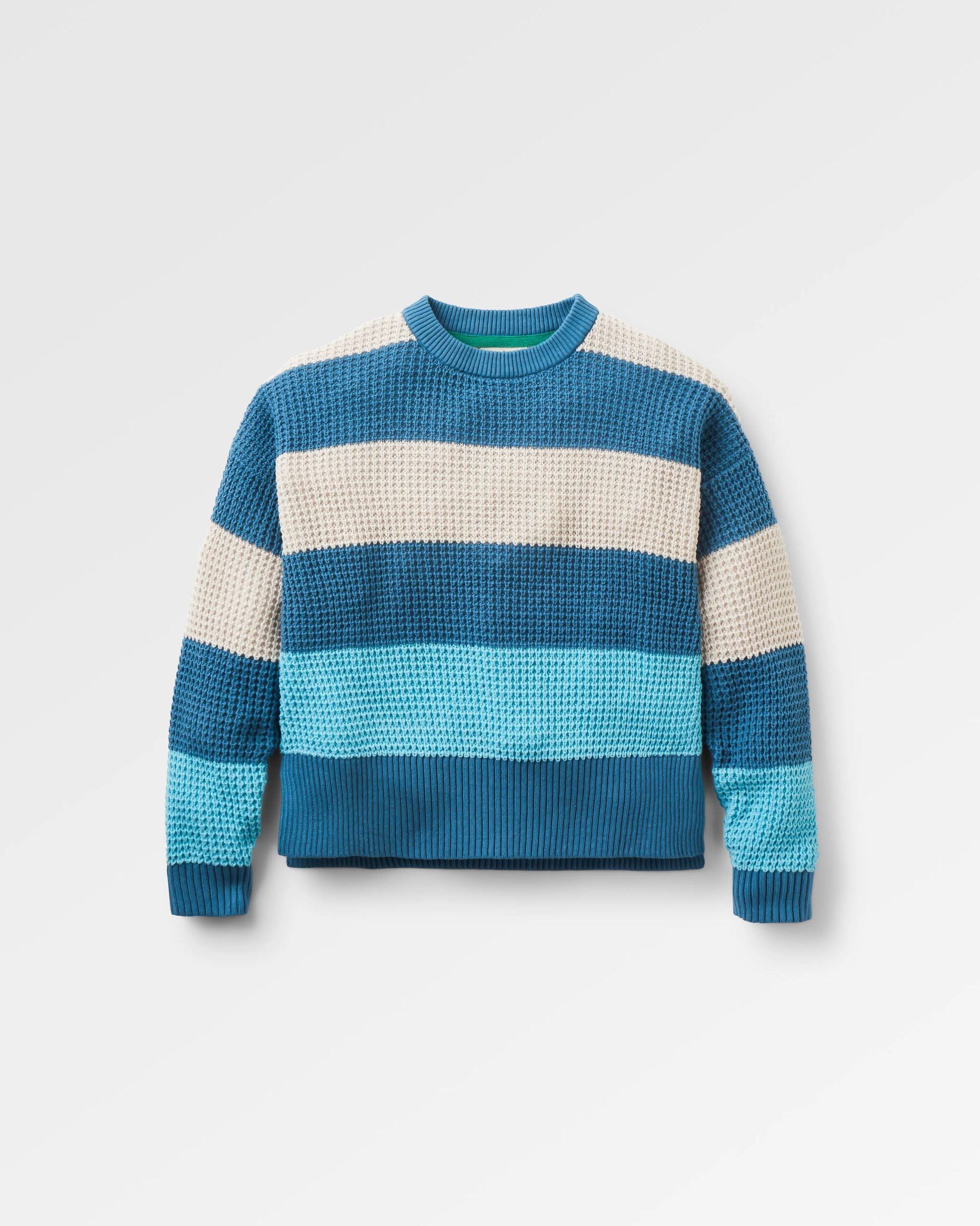 Reflection Stripey Jumper - Stormy Blue/Retro Blue  - Flatlay