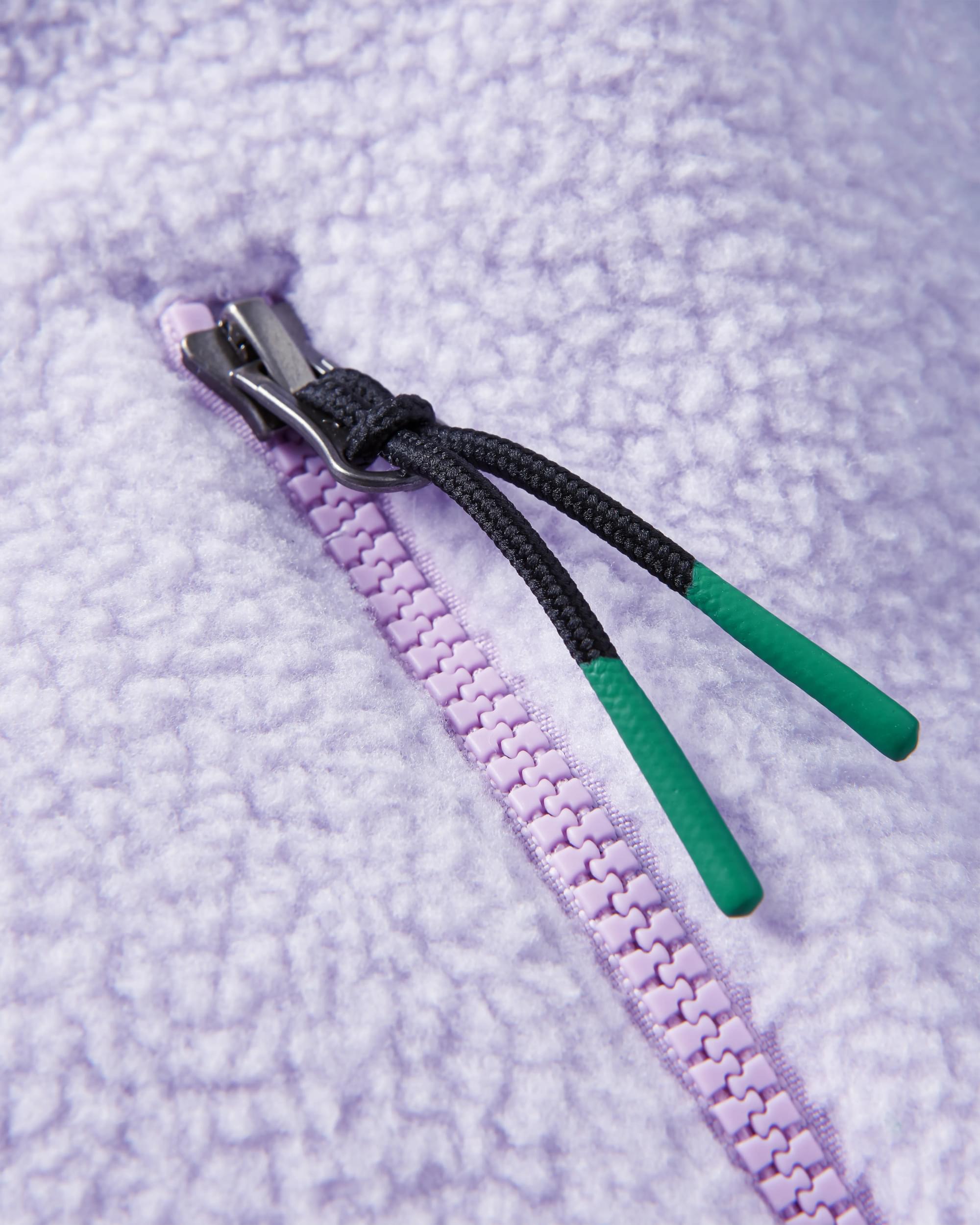 Fairbanks Full Zip Recycled Sherpa Fleece - Lilac Mist - Flatlay