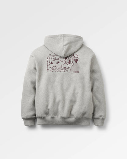 Slower Rhythms Full Zip Hoodie - Grey Marl - Flatlay