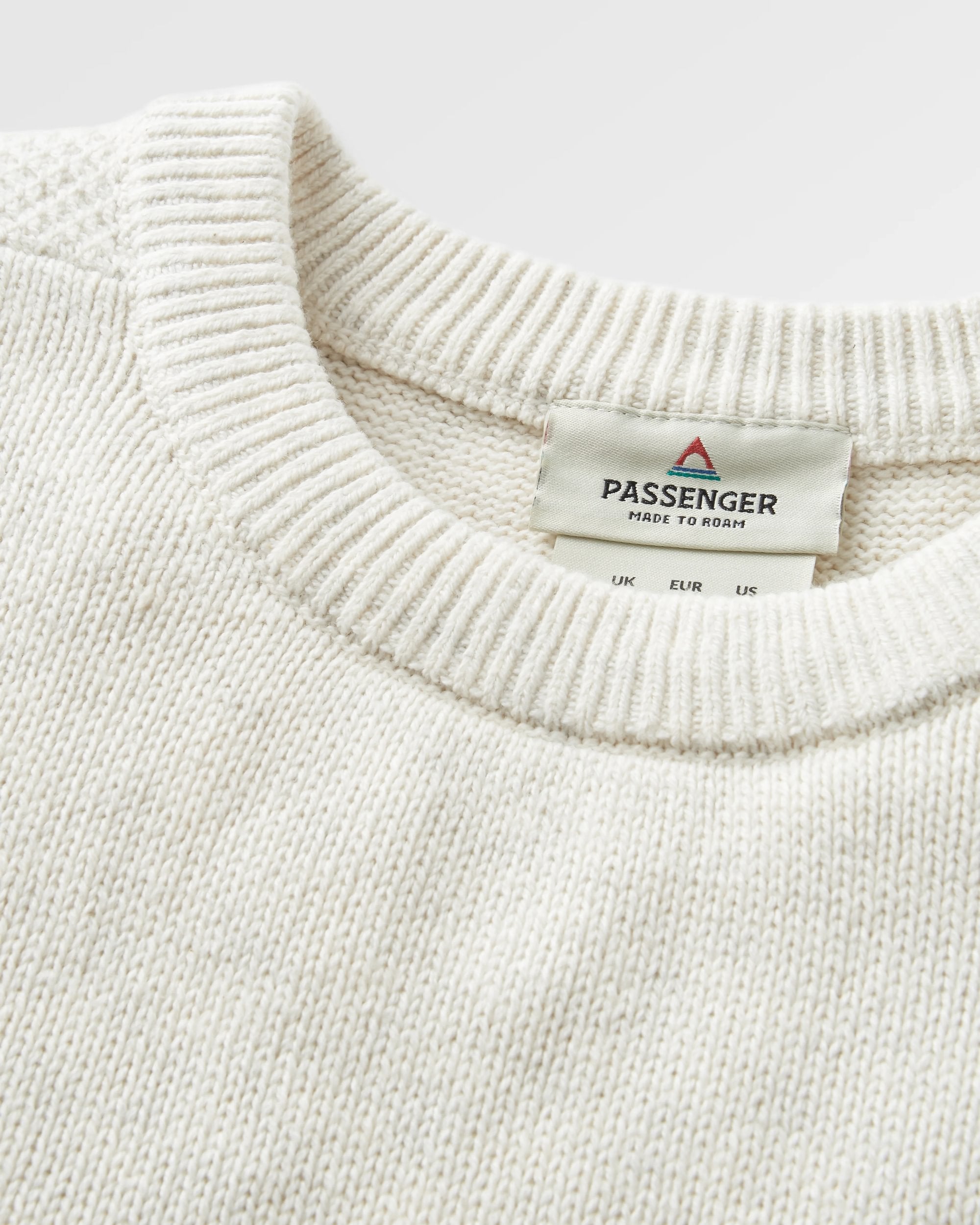 Cove Organic Cotton Knitted Jumper - Off White - Flatlay