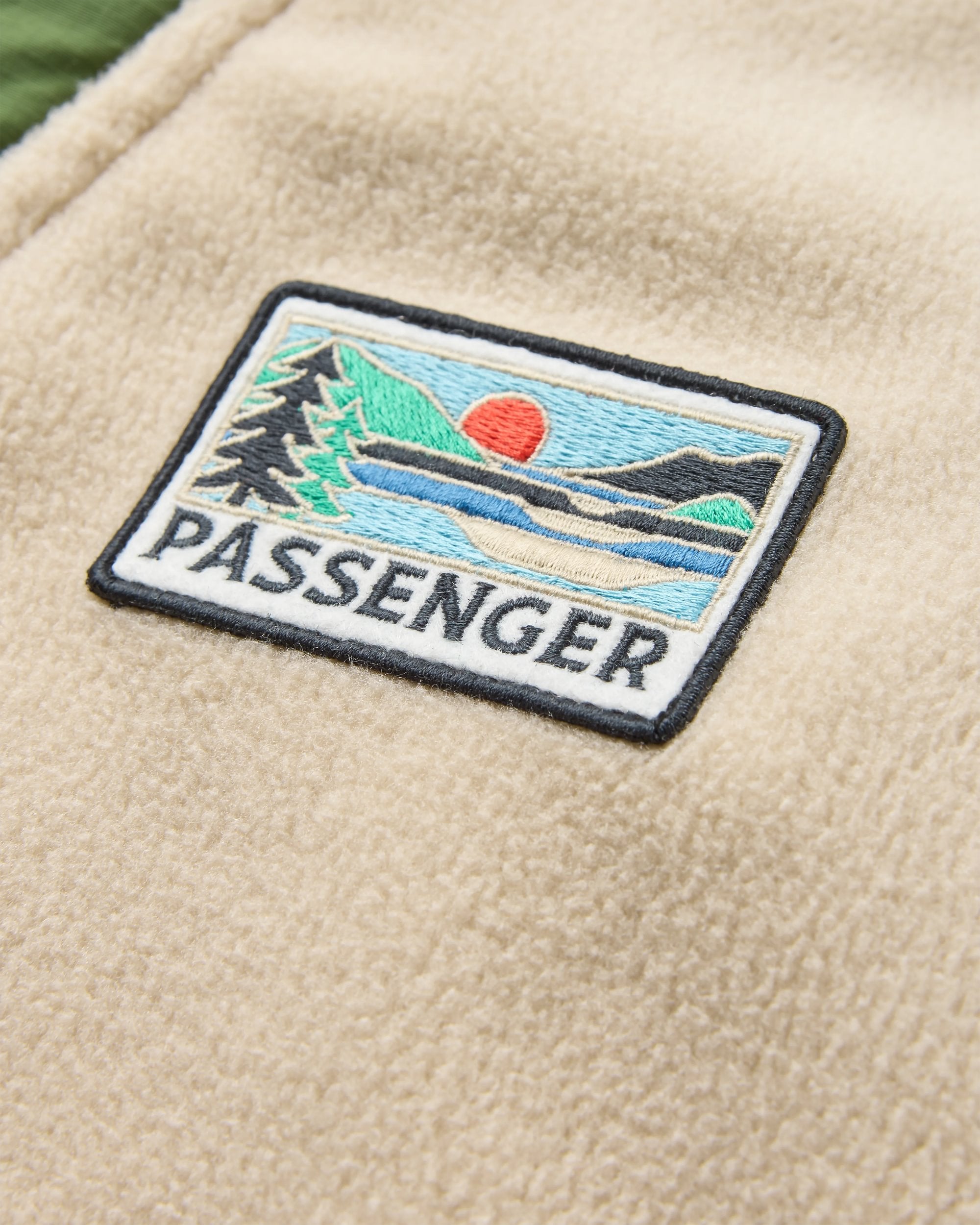 Alexander Recycled Hooded Polar Fleece - Feather/Wild Green - Flatlay