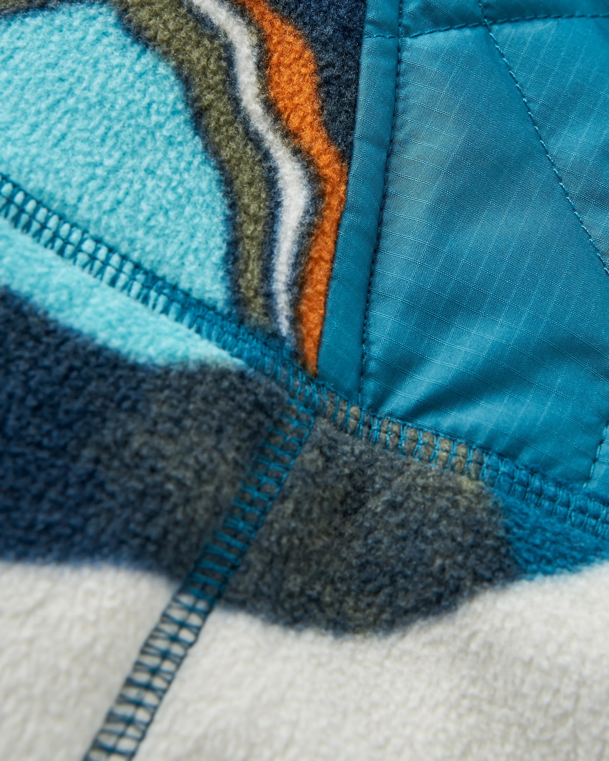 Juana Recycled Polar Hooded Fleece - Adventure Tidal Blue - Flatlay