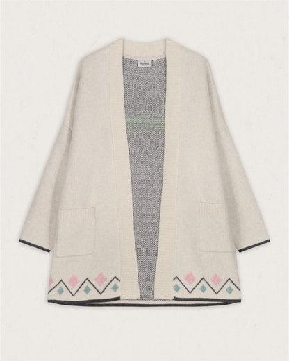 Leif Recycled Yarn Cardigan - Off White