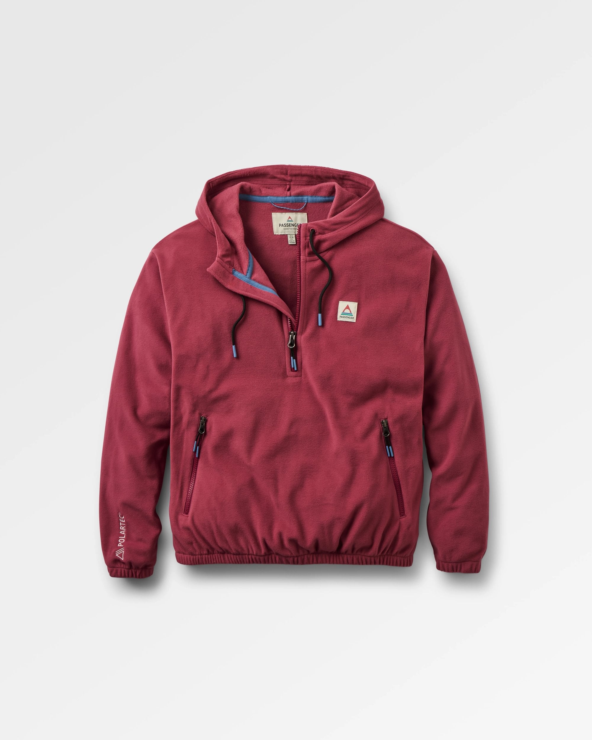 Ayla Micro Polartec® Hooded Fleece - Maroon - Flatlay