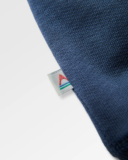 Patch Recycled Cotton Sweatshirt - Rich Navy - Flatlay