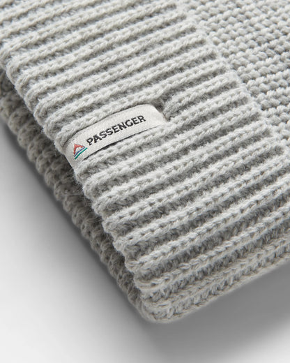 Compass Recycled Beanie - Light Grey Marl