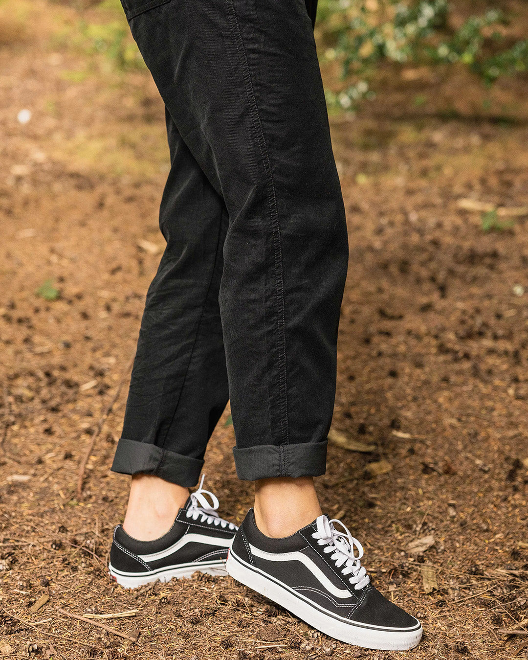 Compass Recycled Cord Trouser - Black - Lifestyle