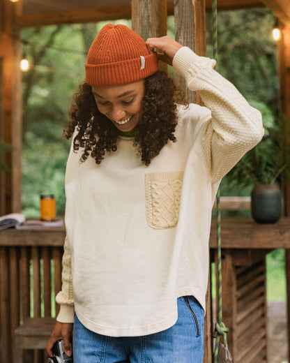 Aerial LS Knit Top - Oatmeal - Lifestyle