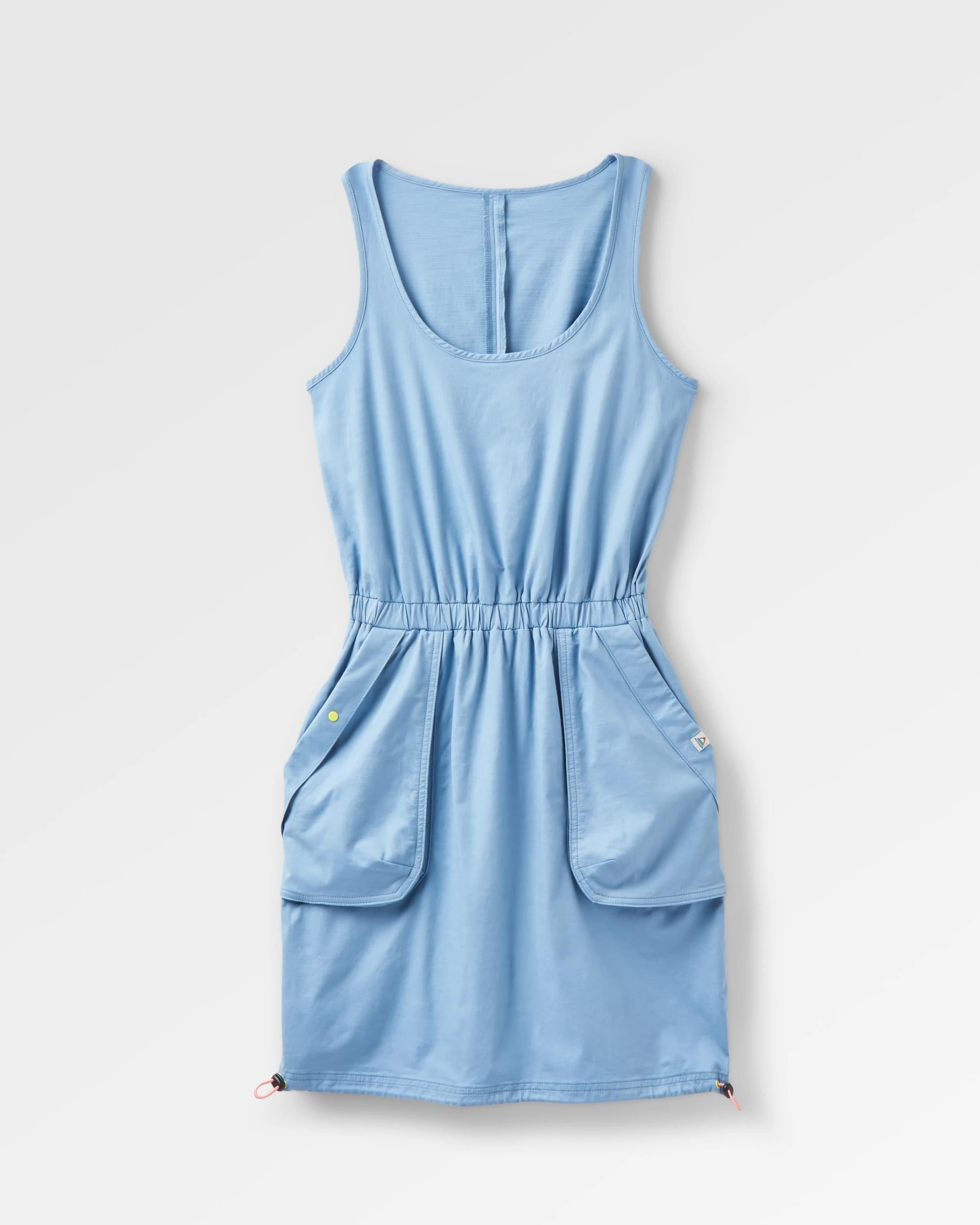 Mesmorise Organic Cotton Dress - Faded Denim - Flatlay