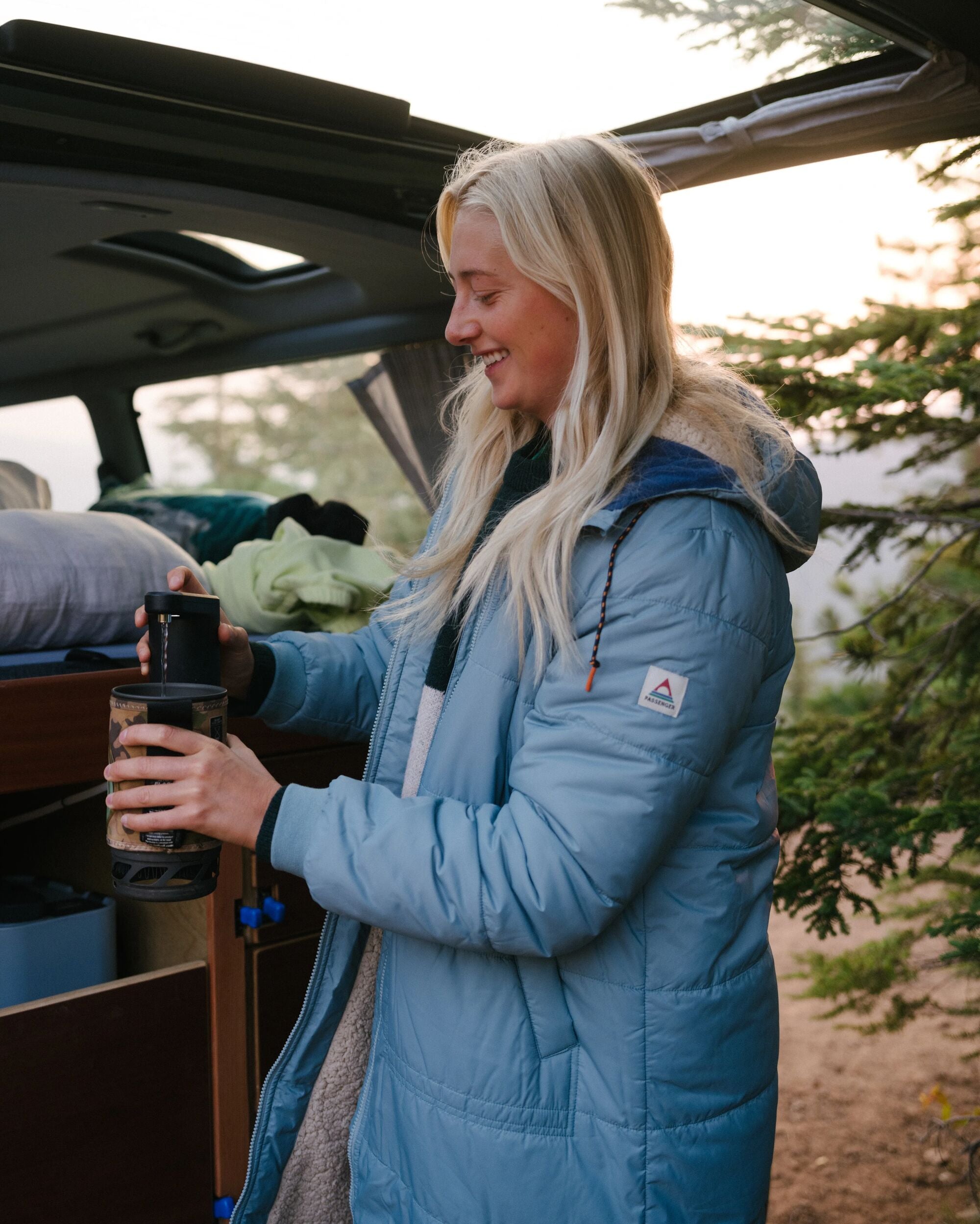 Flora Recycled Sherpa Lined Parka - Arctic - Lifestyle