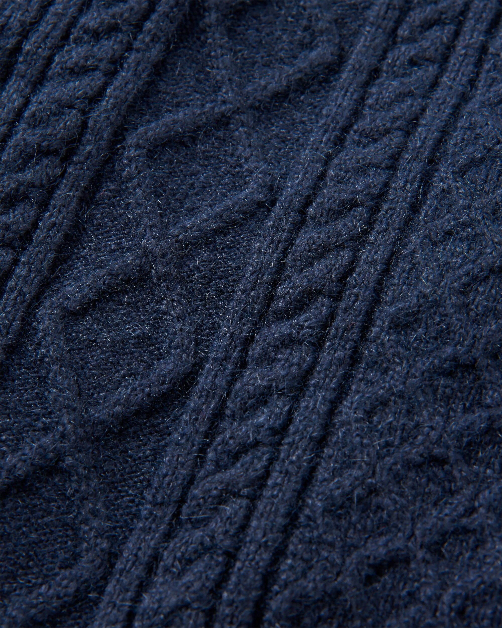 Sandbar Cable Knitted Jumper - Rich Navy - Flatlay