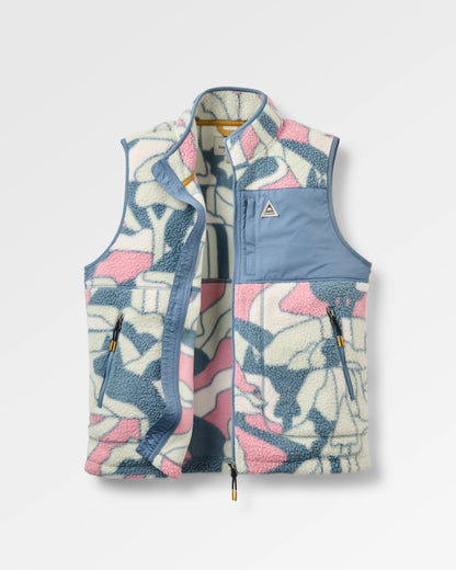 Home Full Zip Sherpa Gilet - Slower Rhythms Stormy Blue - Flatlay
