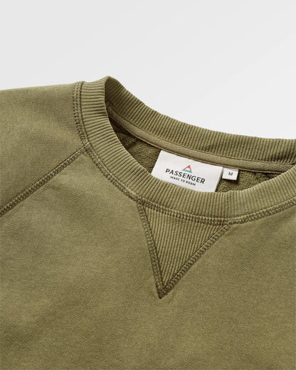 Heritage Recycled Cotton Sweatshirt - Khaki - Flatlay