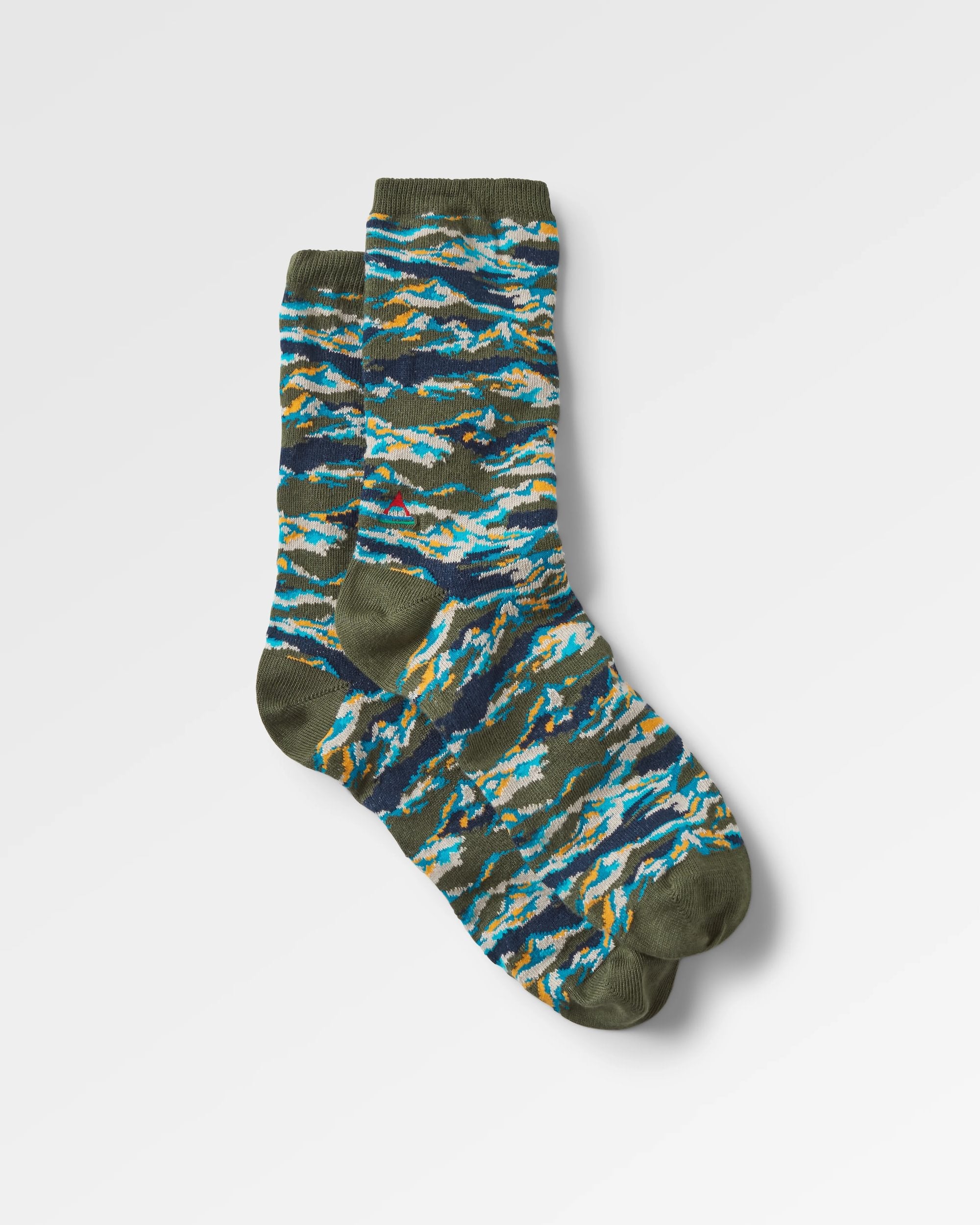 Peak Organic Midweight Crew Socks - Khaki - Flatlay