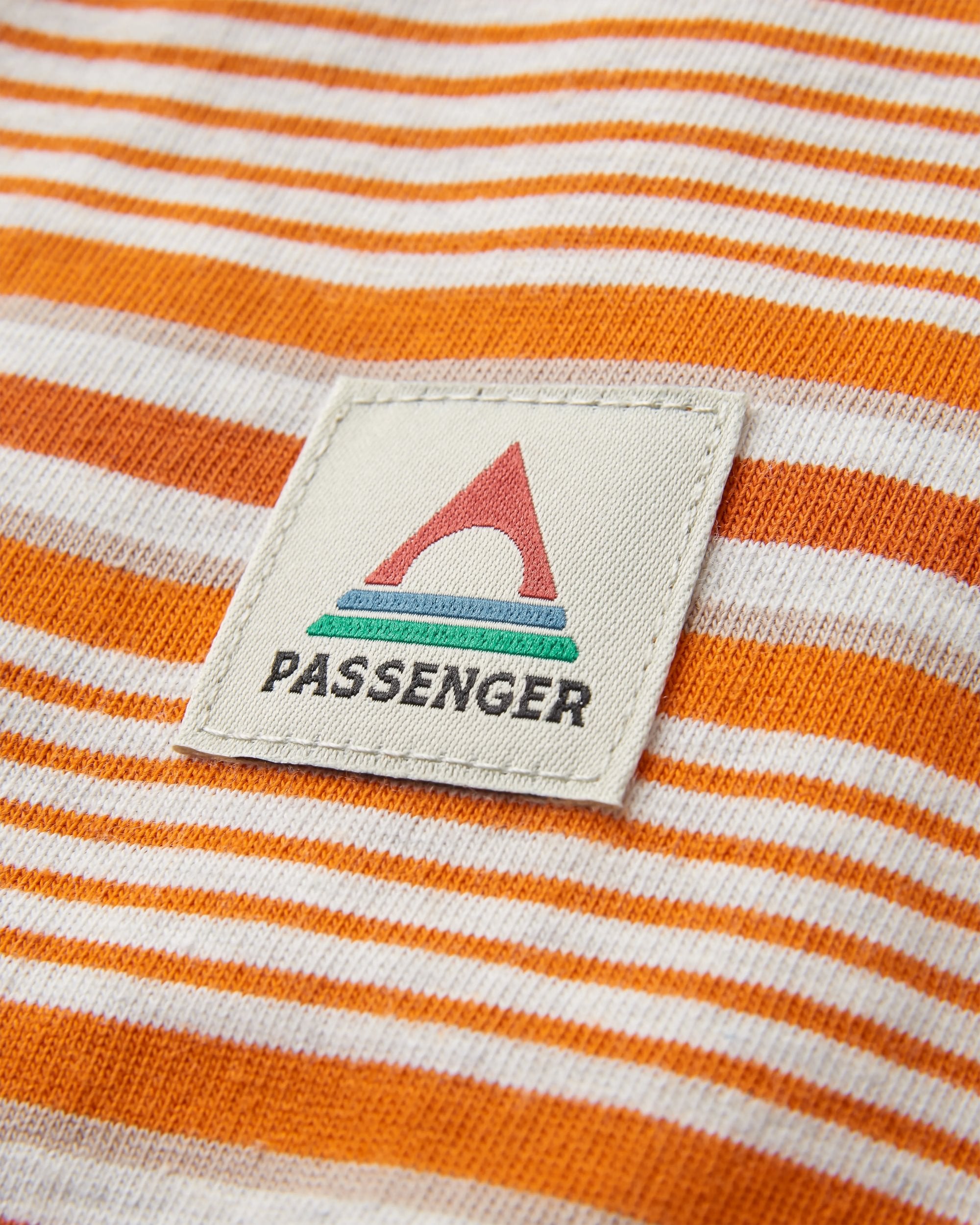 Retro Relaxed Fit T-Shirt - Sunrise Orange Stripe - Flatlay