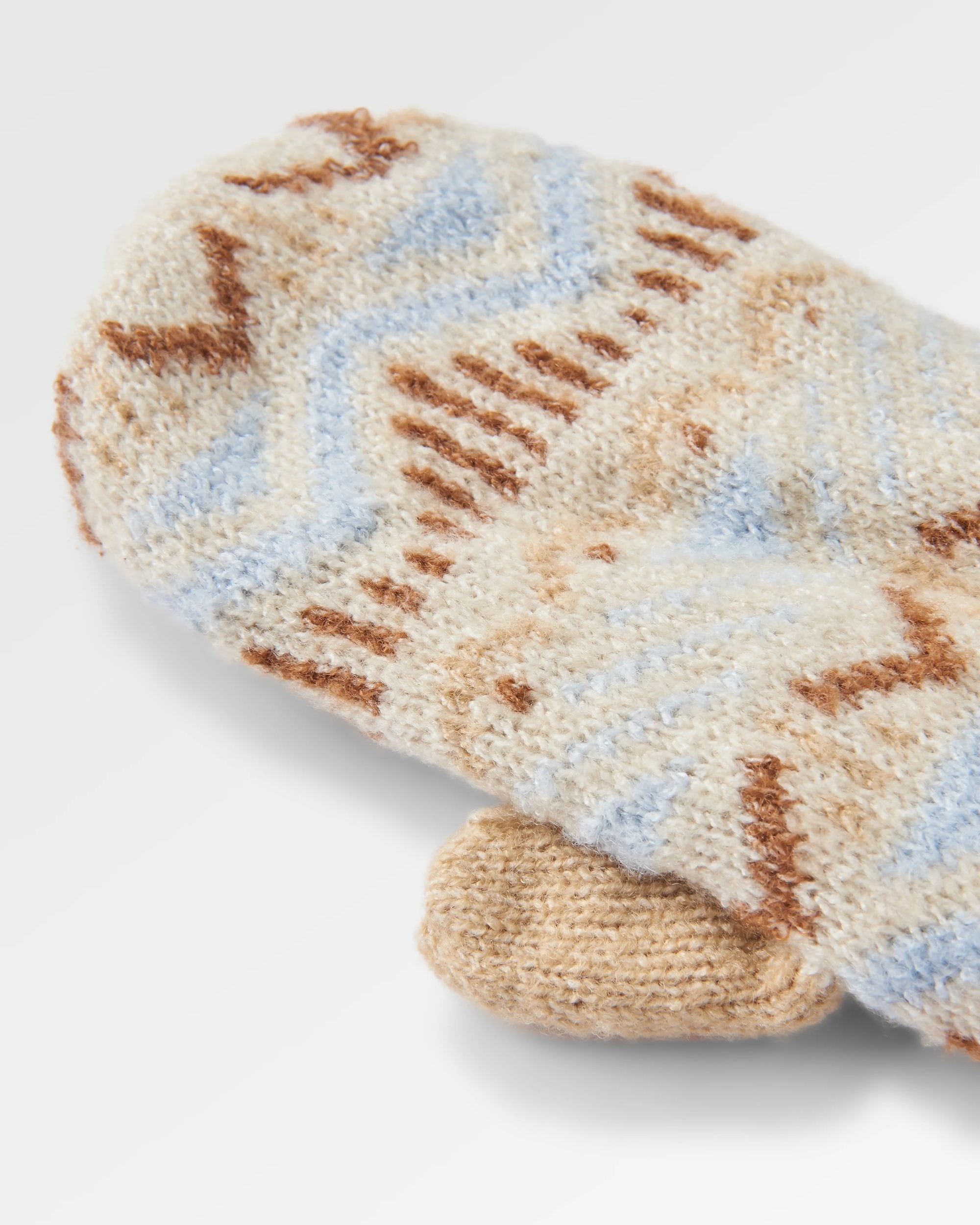Nettle Recycled Fleece Lined Mittens - Birch - Flatlay