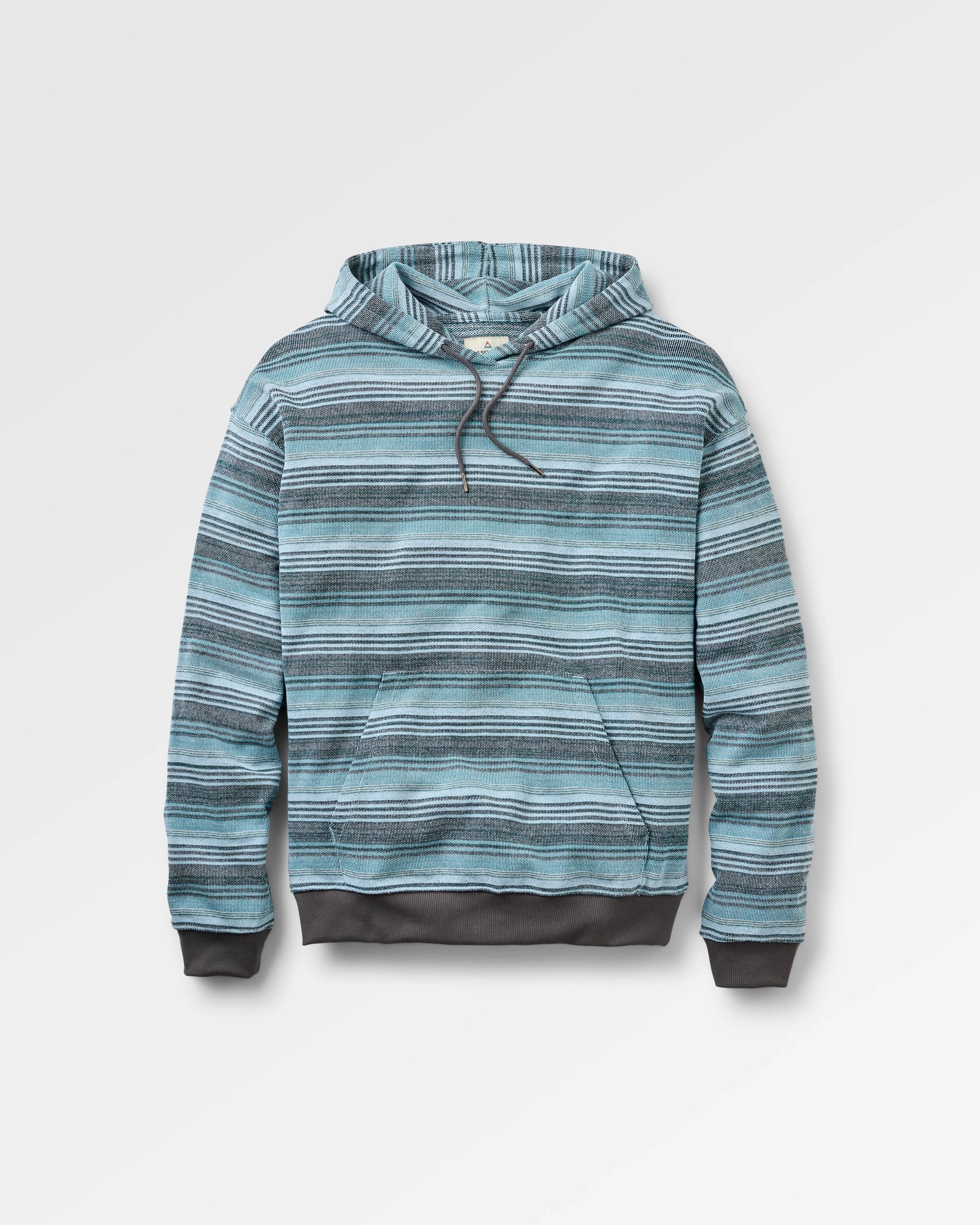 Lagoon Loopback Relaxed Fit Hoodie - Multi Blue Stripe - Flatlay