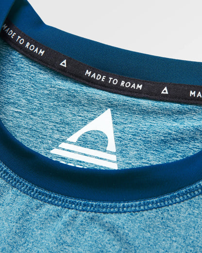 Classic Active Recycled T-Shirt - Blue Steel Marl - Flatlay