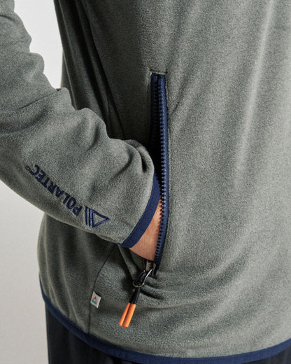 Switchback Recycled Micro Polartec® Fleece - Grey Marl 2 - Studio Model
