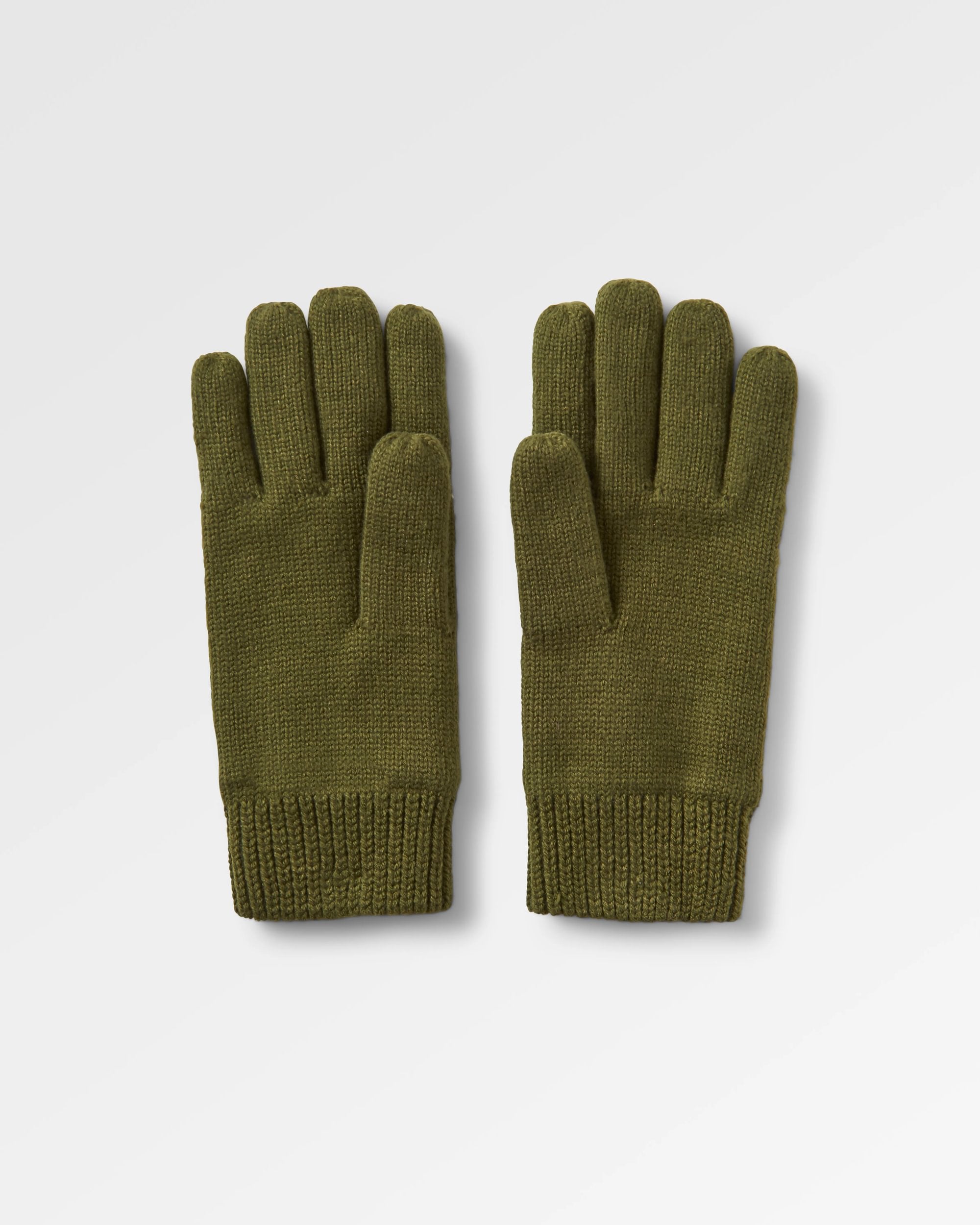 Gale Recycled Knitted Gloves - Khaki - Flatlay