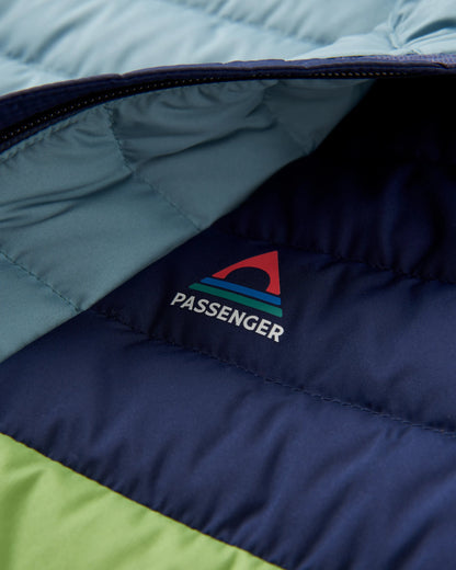 Northstar Down Recycled Vest -  Rich Navy/Pear Green/Arctic - Flatlay
