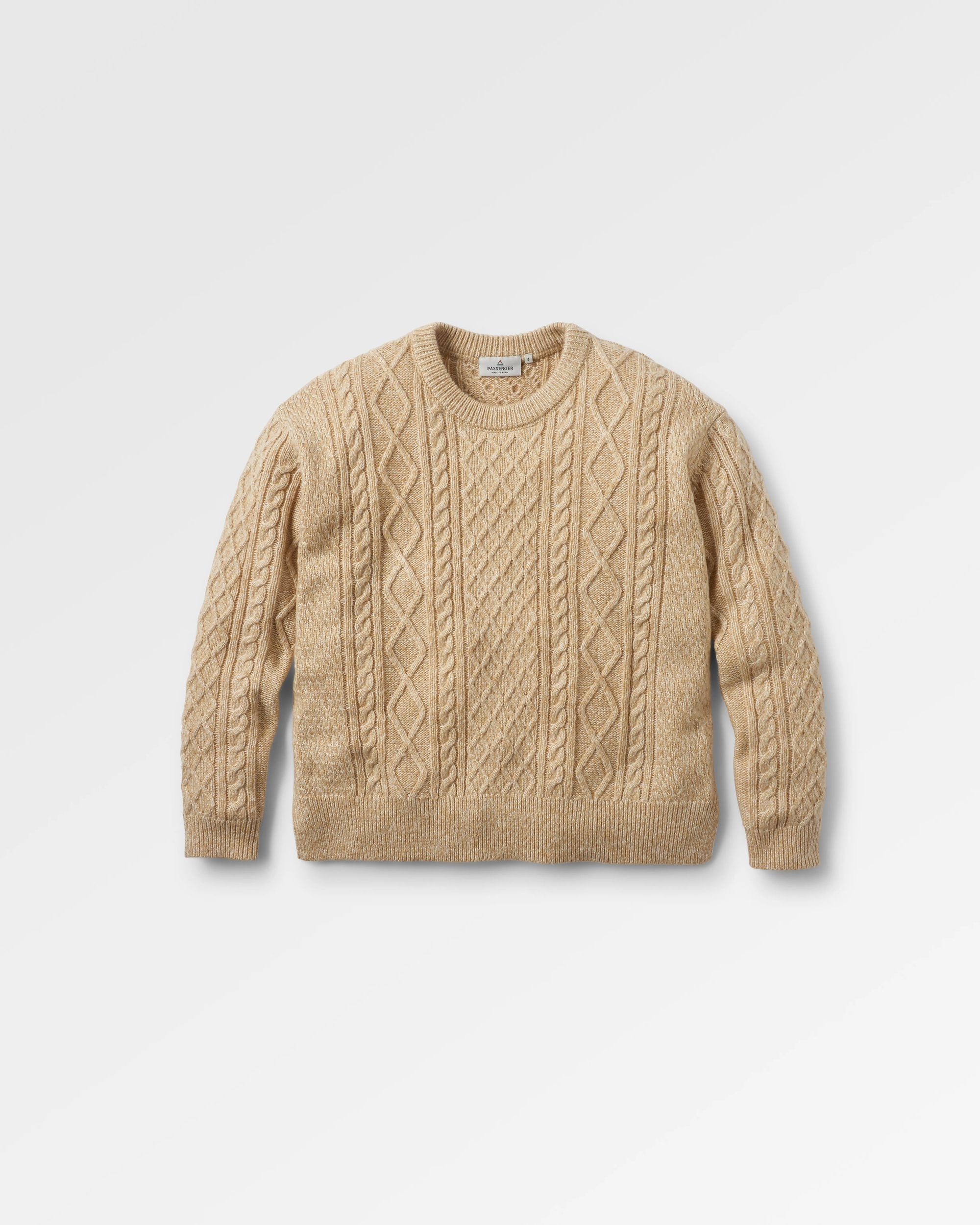 Juniper Recycled Knitted Jumper - Biscuit - Flatlay