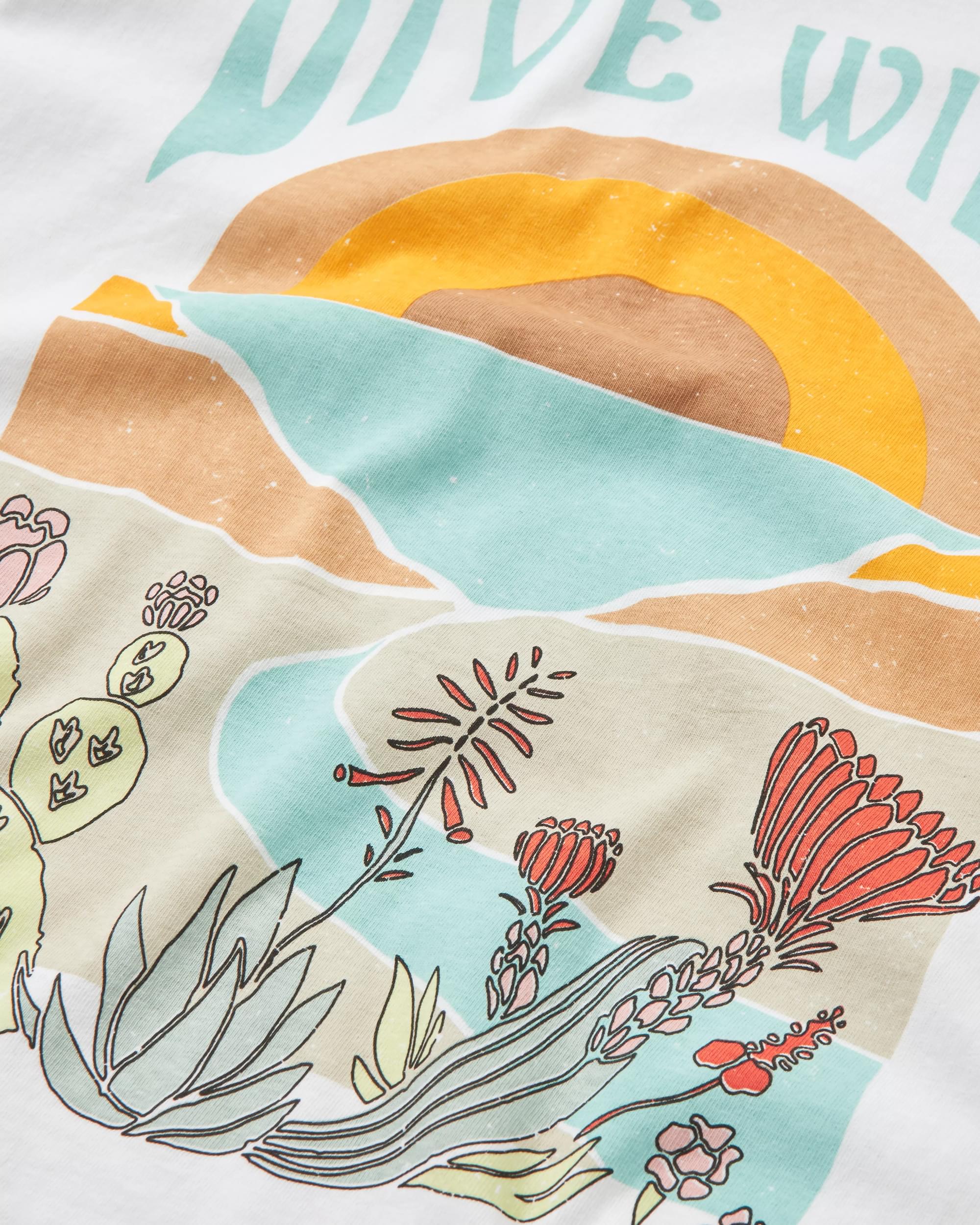 Live Wild Recycled Cotton LS T-Shirt - White - Flatlay